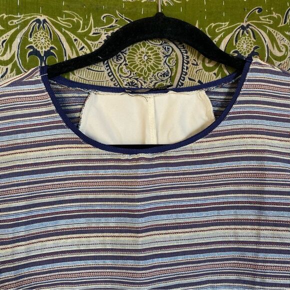 Zara W/B Collection Jacquard Metallic Striped Cropped Blouse Size Large - Picture 2 of 13